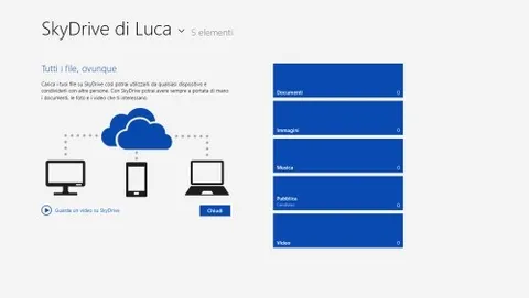 Windows 8, aggiornata l'app di SkyDrive