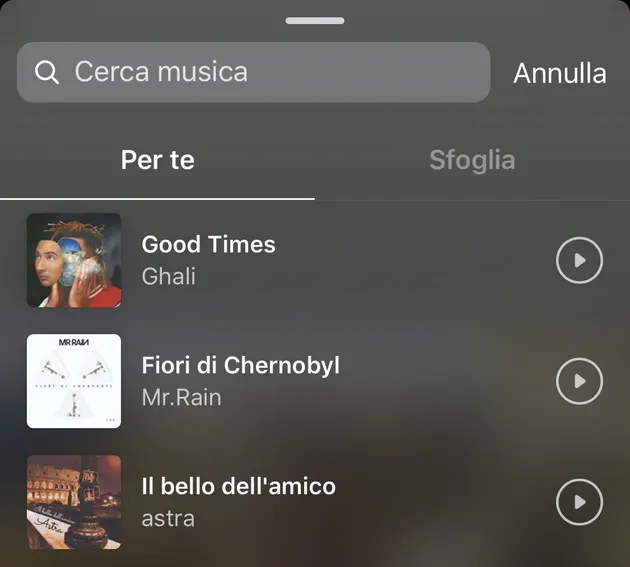 instagram musica