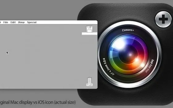 Un'icona di iOS è più grande dell'intero schermo del primo Mac
