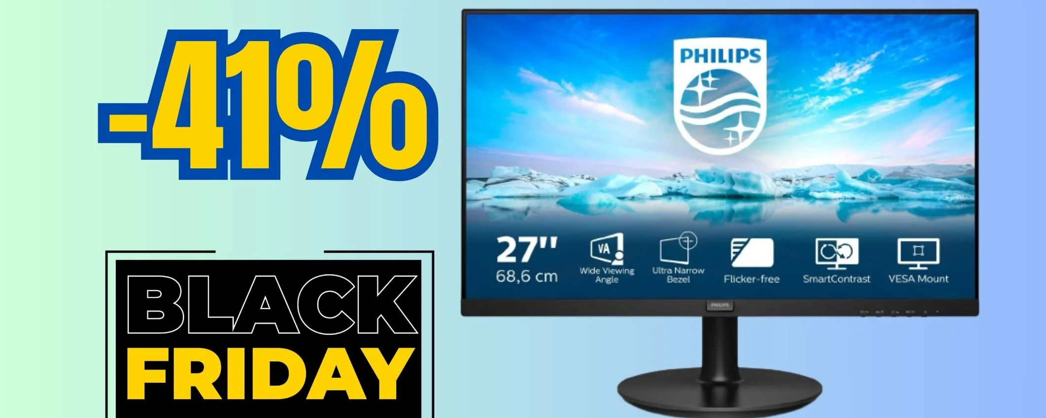 Monitor Philips da 27 pollici al 41% di sconto: promo Cyber Week