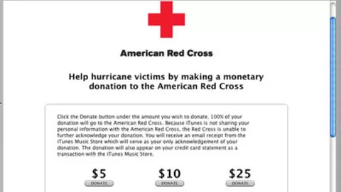 Donazioni su iTunes per le vittime dell'uragano