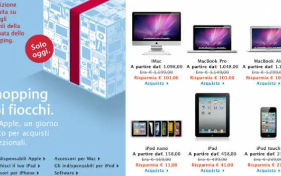 Apple Store Italia: Gli sconti del Black Friday