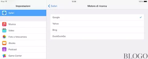 iOS 8, Modificare il motore di ricerca di default di Safari