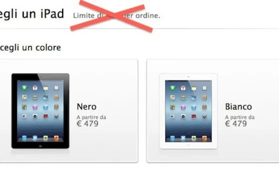 Niente più limiti sull'acquisto degli iPad dall'11 giugno