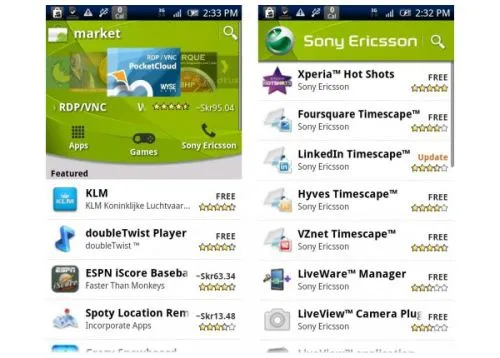 Sony Ericsson crea il suo canale sull'Android Market