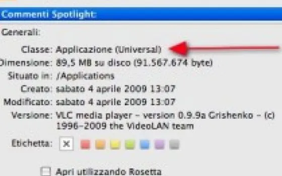 Disponibile VLC Media Player 0.9.9a Universal Binary