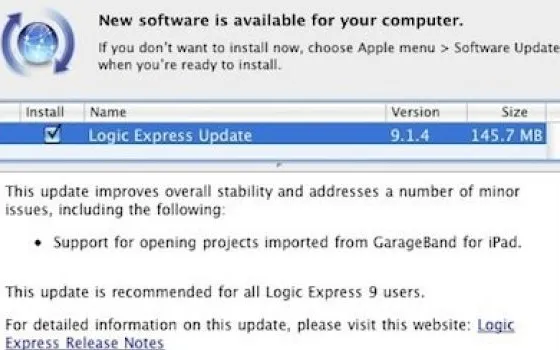 Logic Express & Pro ora supportano GarageBand per iPad