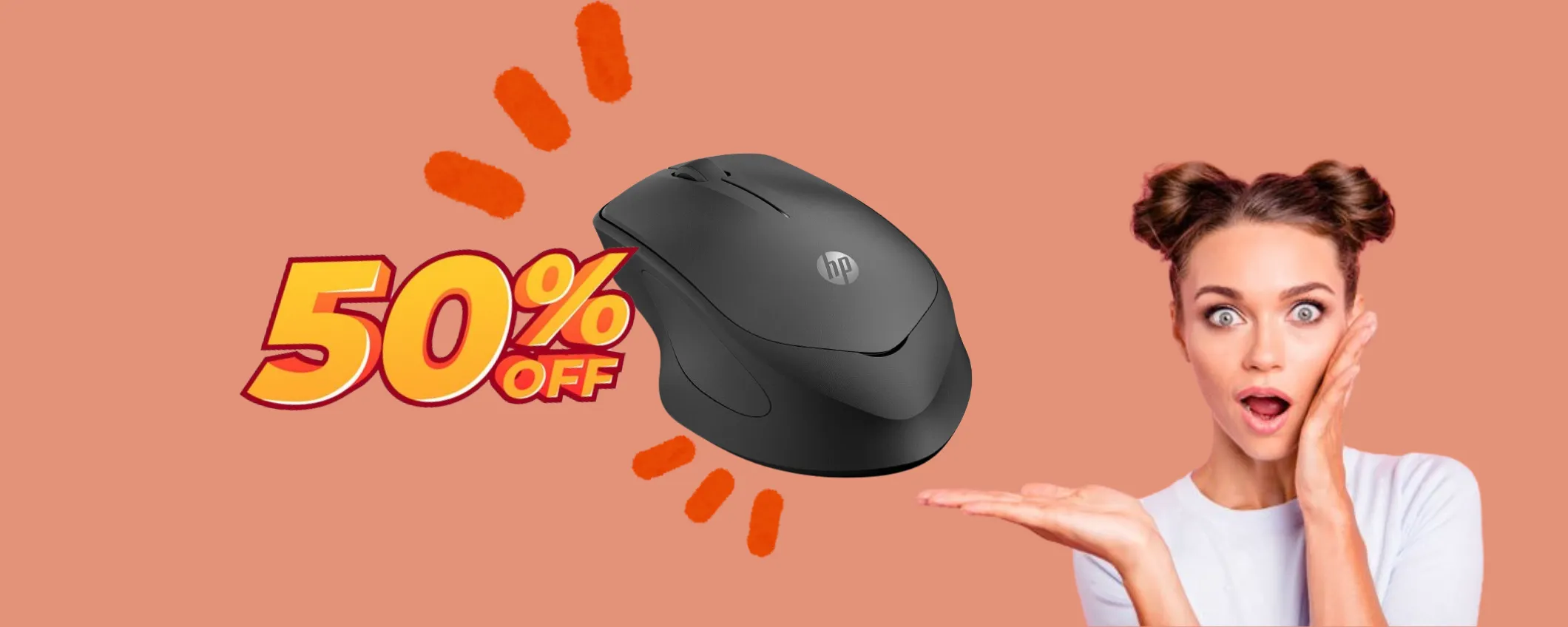 Mouse HP ergonomico e super silenzioso a metà prezzo su Amazon