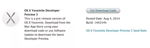 OS X Yosemite Beta 5, ecco tutte le novità della Developer Preview