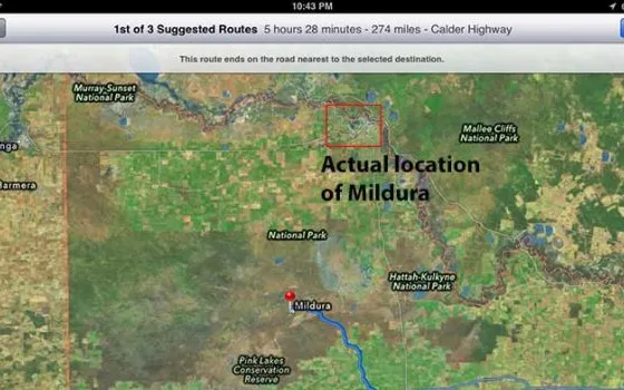 La polizia australiana mette in guardia i trekker sull'uso delle Mappe Apple