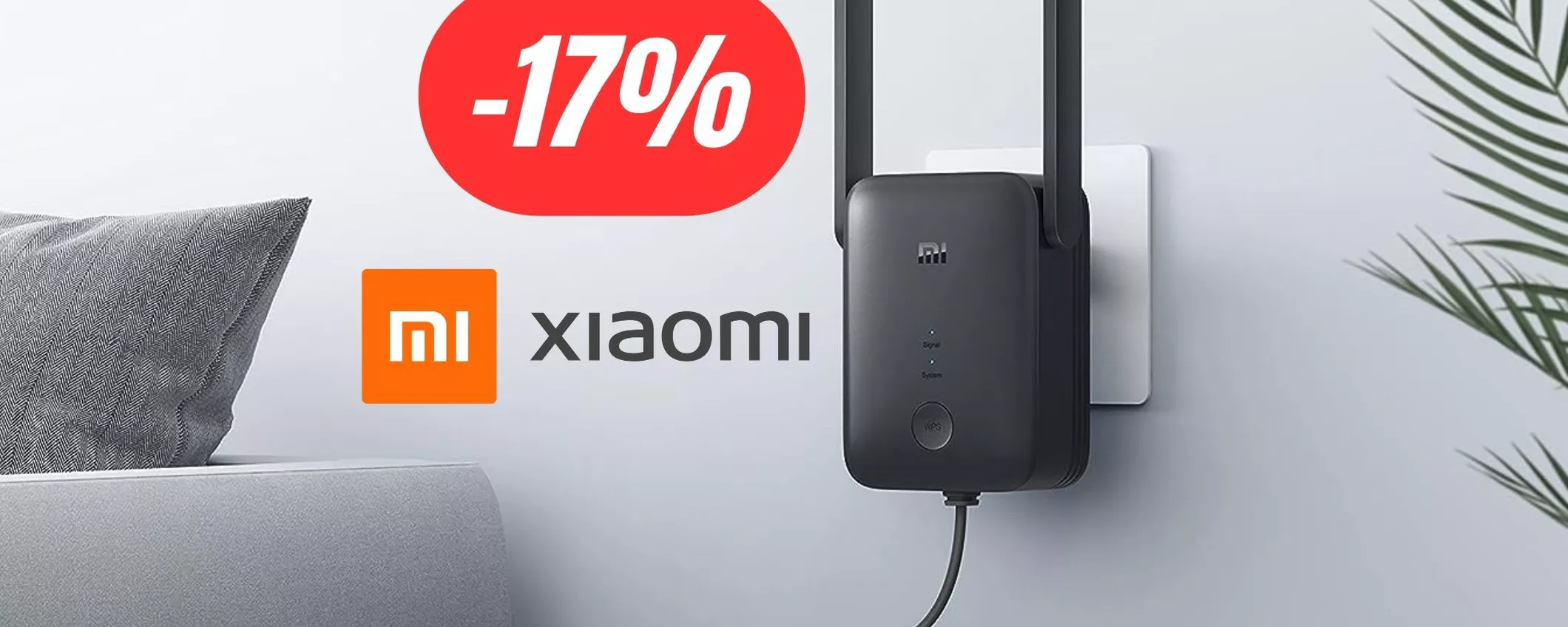 Ripetitore WiFi Xiaomi per una copertura della rete maggiore al 17% di sconto