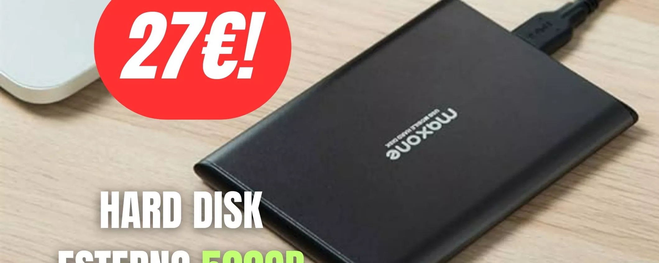 500GB di storage a soli 27€ con la promo Amazon su questo hard disk esterno sottilissimo