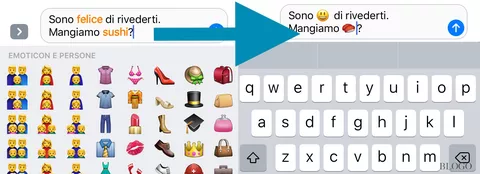 Messaggi in iOS 10: sostituire le parole con gli Emoji