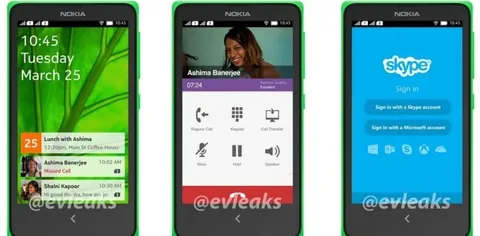 Smartphone Nokia con Android, immagini della UI