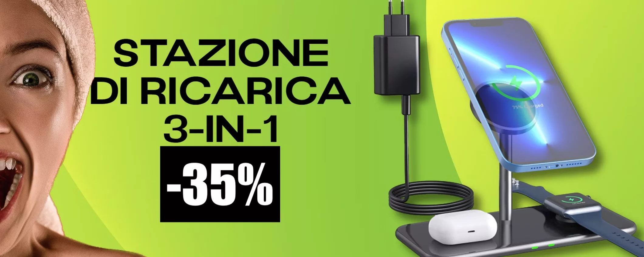 Stazione di ricarica 3-in-1 per tutto il tuo ecosistema Apple in OFFERTA (-36%)