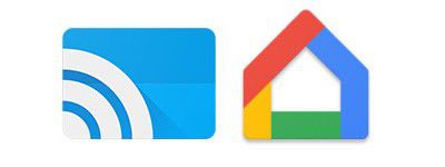 A sinistra l'icona della "vecchia" applicazione Google Cast, a destra quella della nuova Google Home