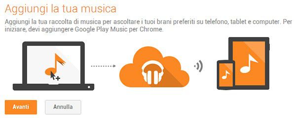Google Play Music, procedura guidata per l'upload dei brani da browser