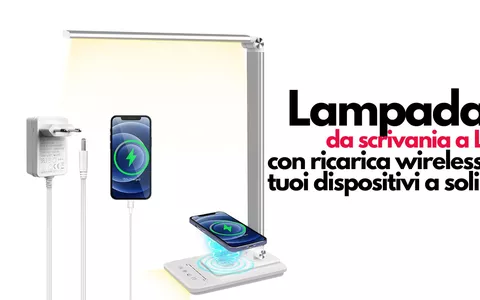 Lampada da scrivania a LED con ricarica wireless per i tuoi dispositivi a  soli 22€ - Webnews