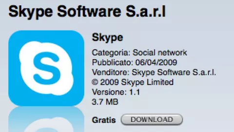 Disponibile Skype 1.1 per iPhone, con localizzazione italiana e SMS