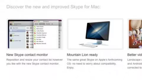 Skype 5.8 per Mac, nuova interfaccia e supporto a Mountain Lion