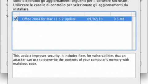 Disponibile aggiornamento Office 2004 per Mac