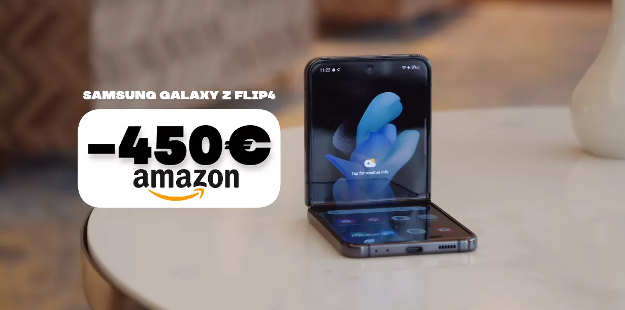 Samsung Galaxy Z Flip4, PAZZESCO Amazon: il pieghevole è scontato di 450€