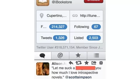 iBookstore, Tweet esplicito pubblicato per errore