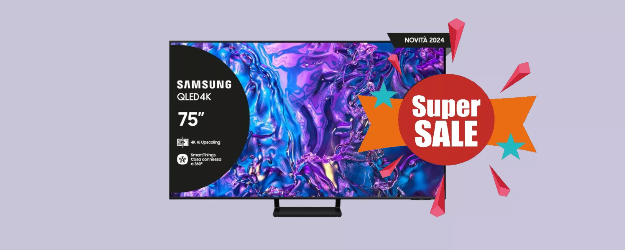 Oggi risparmi 1.000 euro sulla Smart TV Samsung da 75 pollici: offerta bomba