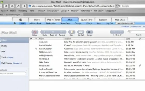 Online la nuova webmail di .Mac