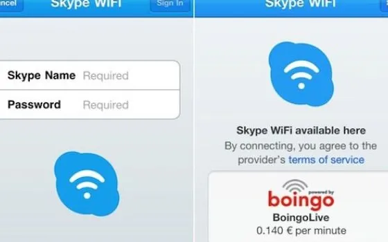 Skype WiFi approda su iOS