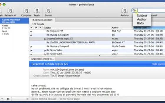 Nemo: Usenet come Mail.app