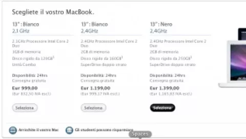 Speed bump per MacBook: ora processori fino a 2.4GHz