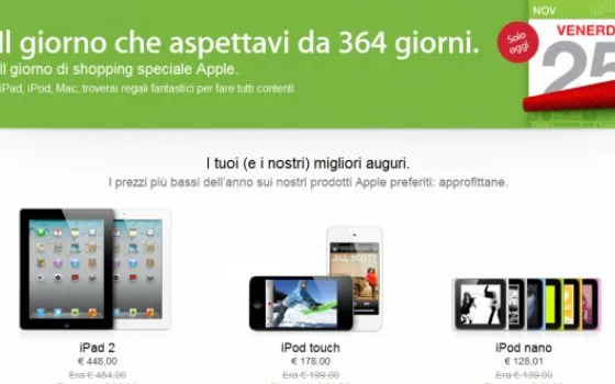 Solo per oggi prodotti scontati sull'Apple Online Store