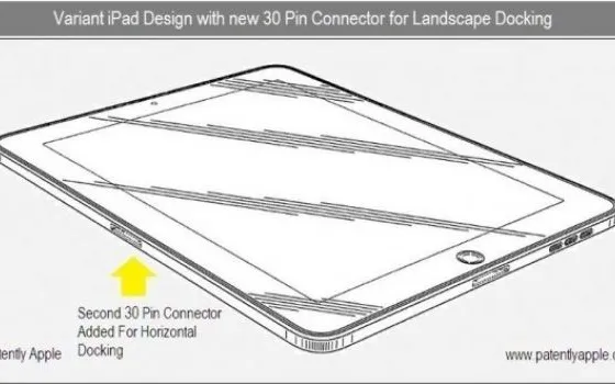 Apple brevetta il connettore laterale per iPad