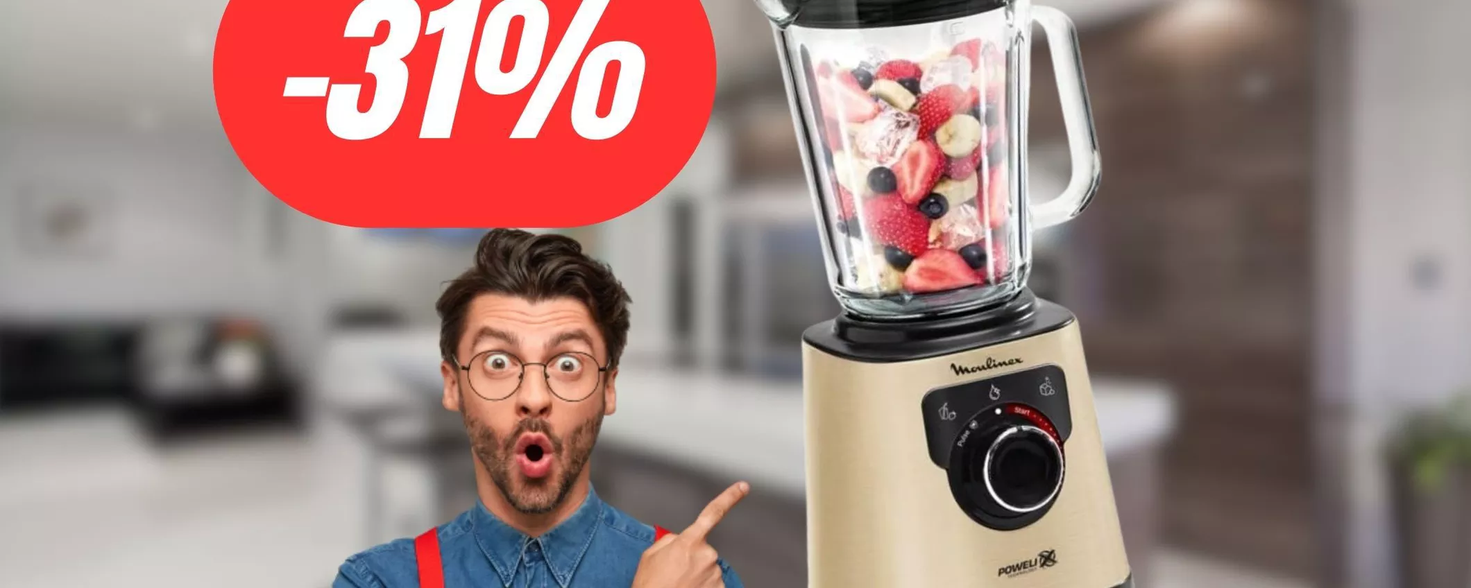 Frullatore ad altissima velocità Moulinex al 31% di sconto, IMPERDIBILE