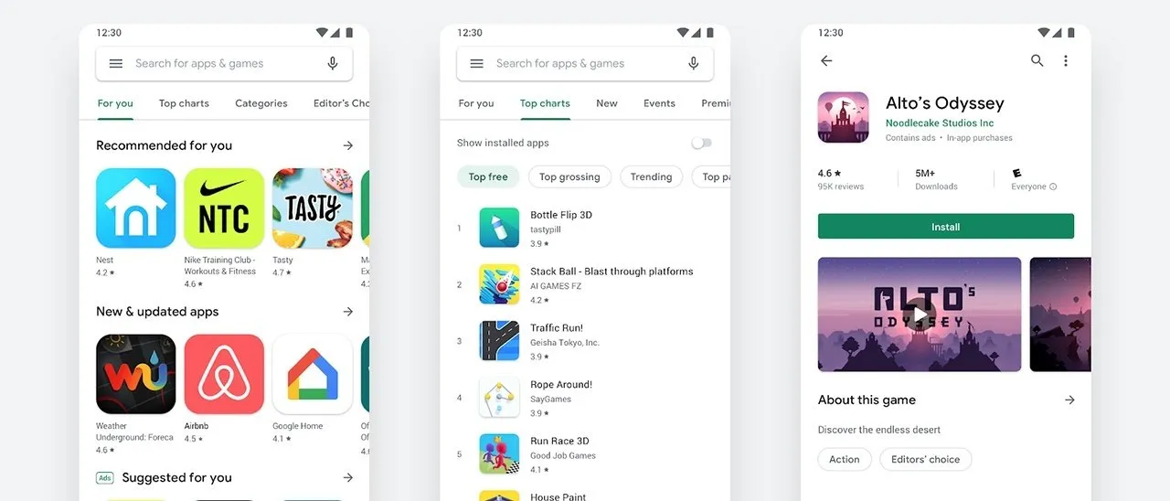 Google Play Store cambia look: più bianco e pulito