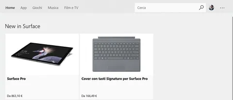 I Surface si compreranno dallo Store di Windows 10
