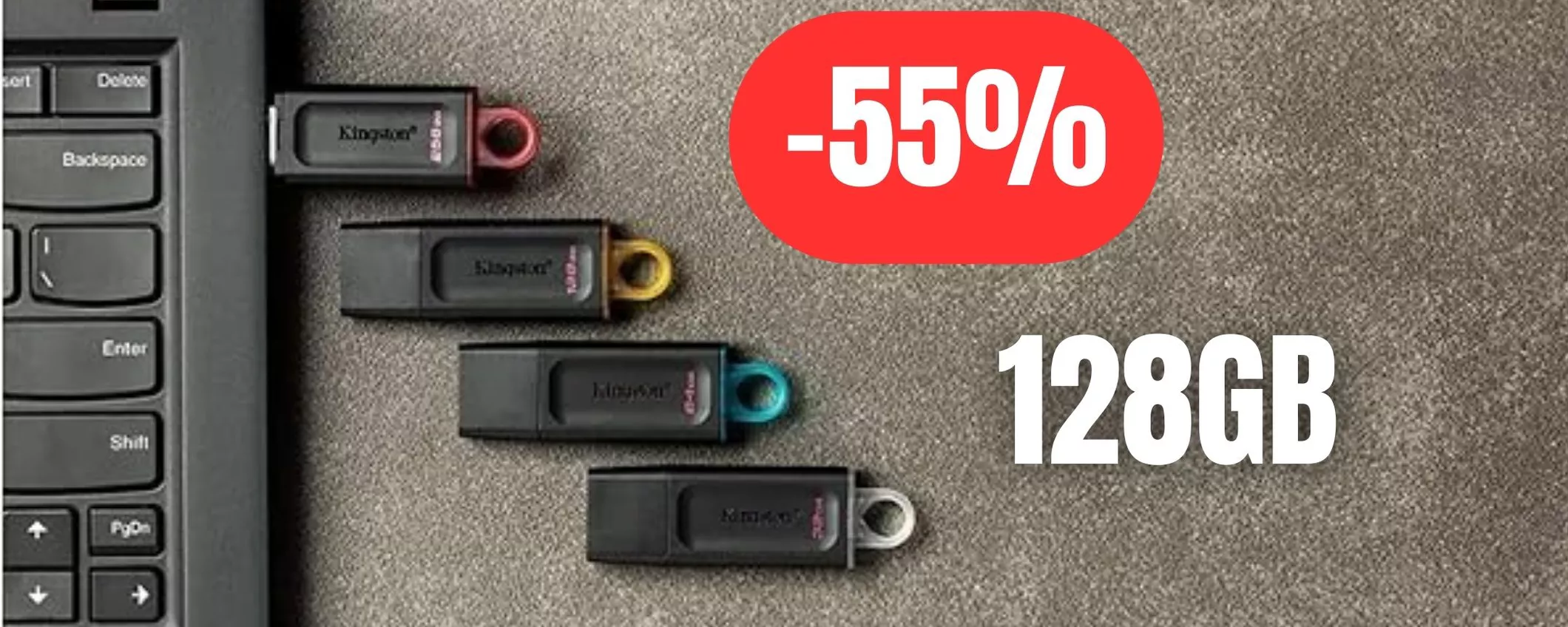 PenDrive Kingston da 128GB al 55% di sconto su Amazon, OCCASIONISSIMA