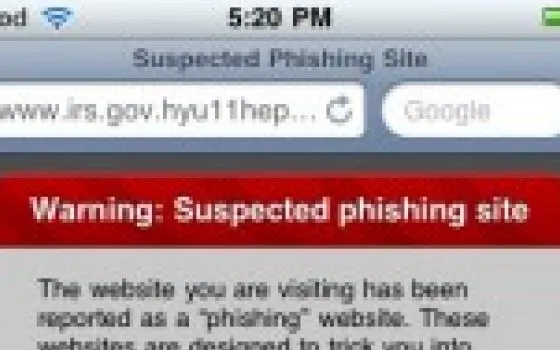 Impostare il filtro anti-phishing su iPhone 3.1
