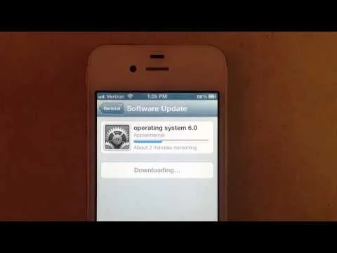 iOS 6 beta 2 Software Update Animation