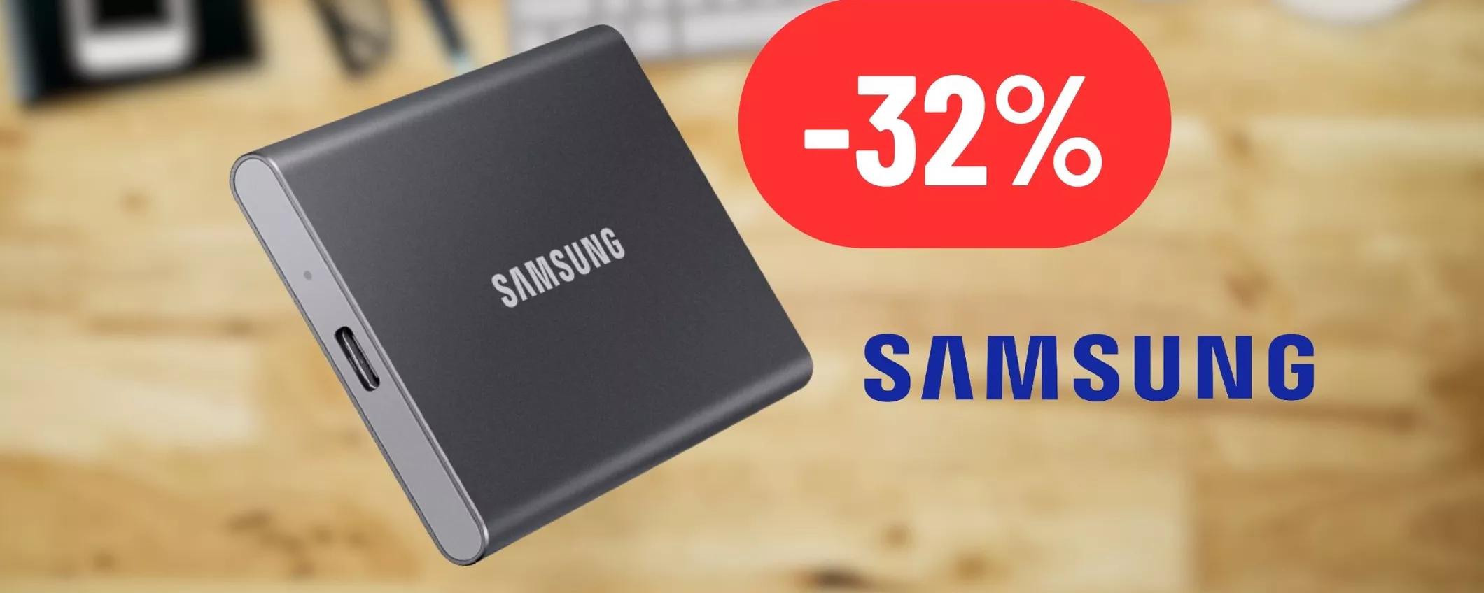 SSD esterno Samsung: porta a spasso 1TB do storage in sconto del 32%