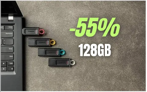 Pennetta USB Kingston da 128GB al 55% di sconto su Amazon