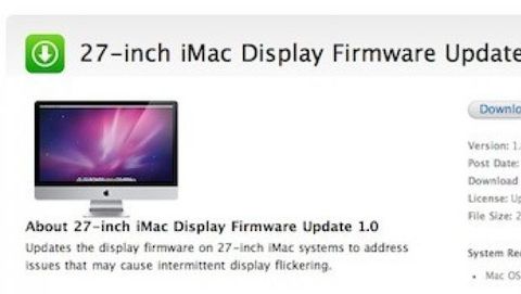 Rilasciato un aggiornamento firmware per iMac 27
