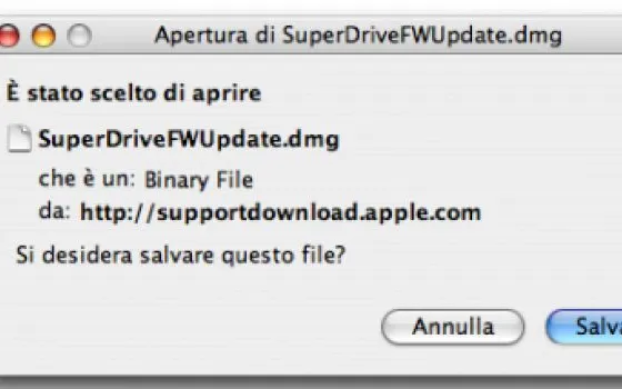 Aggiornamento 2.1 del firmware per SuperDrive