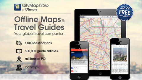 CityMaps2Go, mappe offline con integrazione Wikipedia gratis per oggi