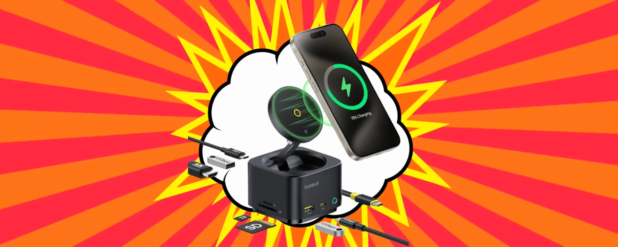 Mega coupon sconto del -40% sulla Stazione di Ricarica Magsafe 7-in-1