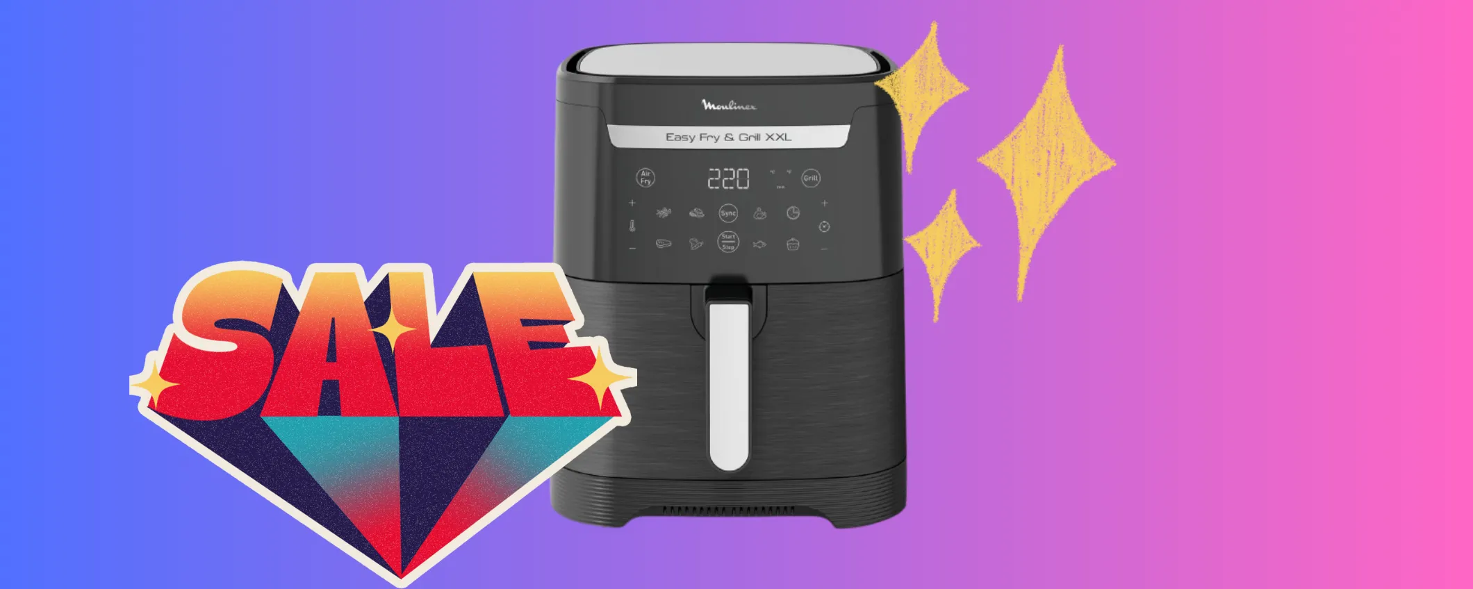 Friggitrice ad Aria con Grill Moulinex a quasi metà prezzo: offerta last minute Amazon