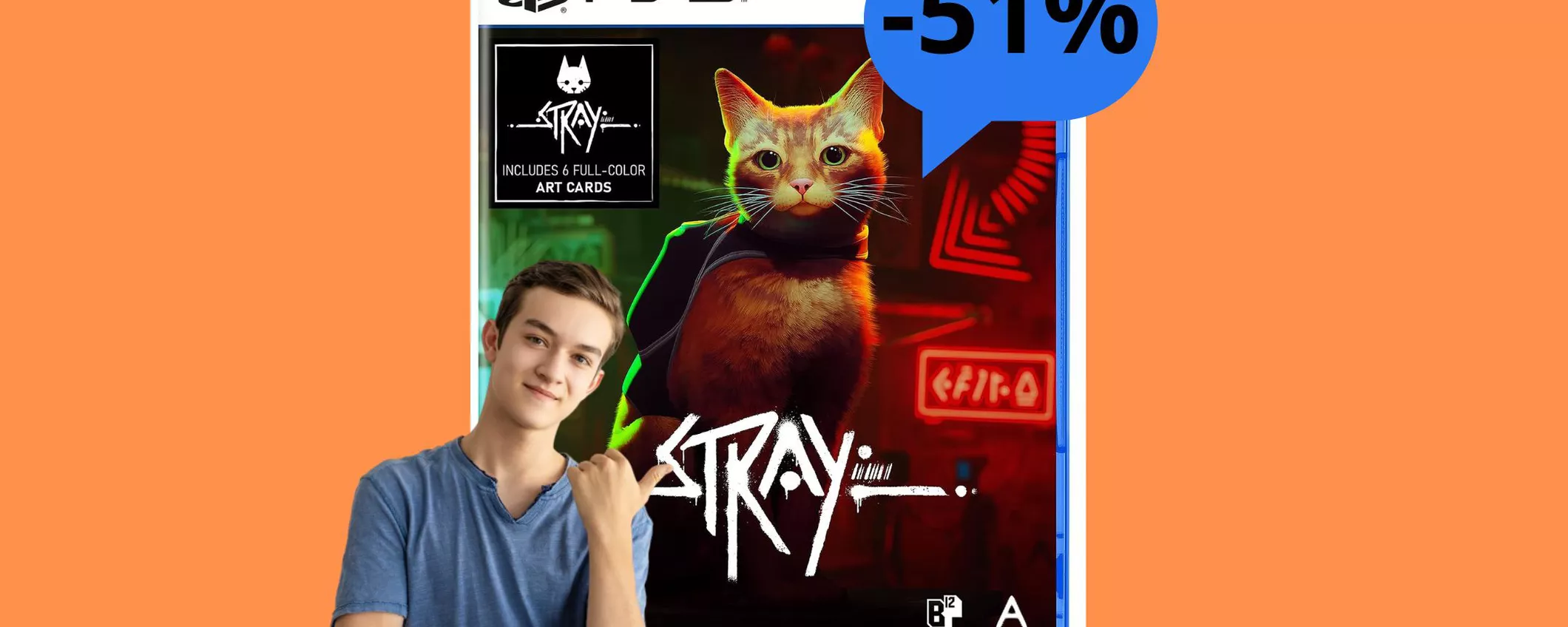 Trasformati in un gatto e fuggi da una città abbandonata! Stray è in OFFERTA su PS5 a soli 19 euro