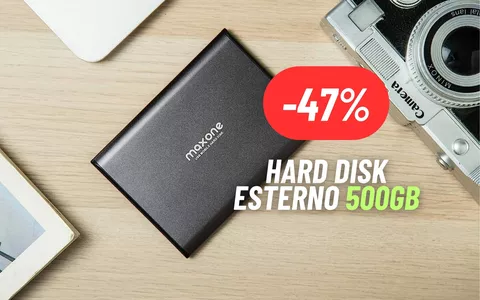 Con questo hard disk esterno da 500GB avrai sempre tanto storage a disposizione (-47%)