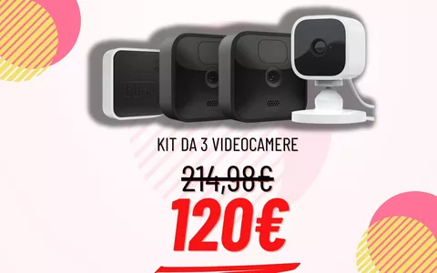 KIT SICUREZZA: 2 videocamere esterne + 1 videocamera interna al 43% IN MENO!